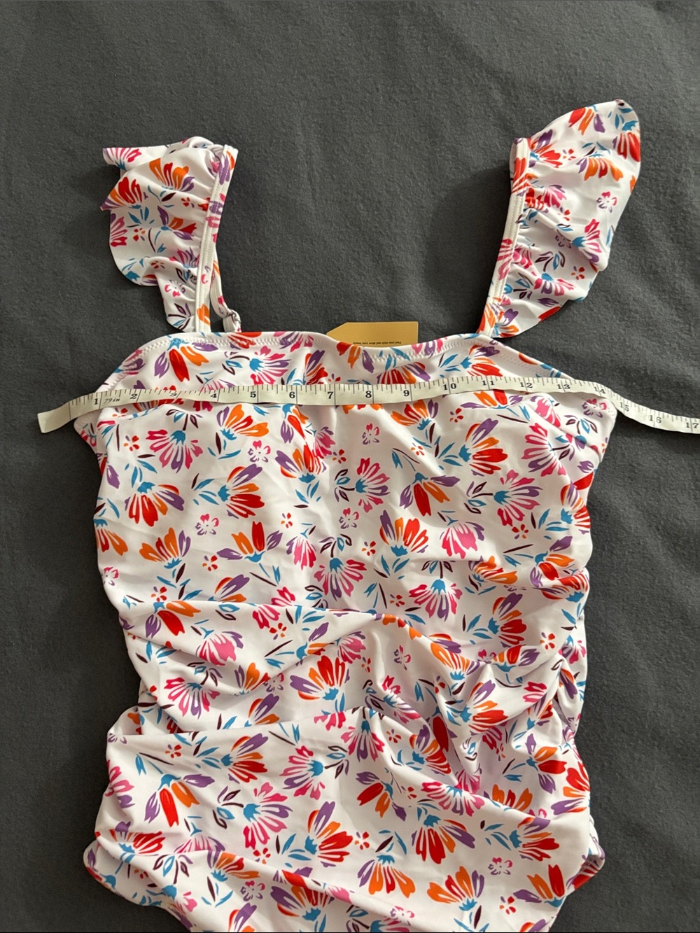 Hilinker Floral Ruched One Piece Swimsuit NWT Size M - Picture 2 of 8